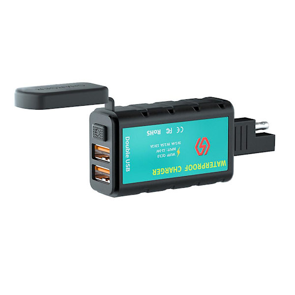 Vanntett motorsykkel plast Sae-kontakt 1422c2 dobbel USB-lader ledning