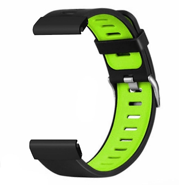 26mm PC-kontakt silikon dobbeltfarget sportsklokkebånd for Coros Vertix 2/ Garmin Fenix 7x/6x/5x Black Green