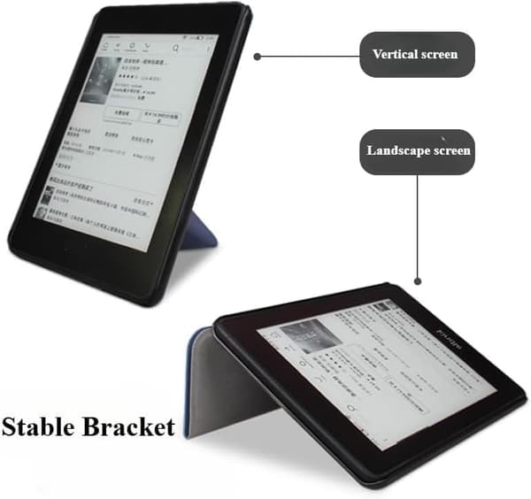 Etui - Til 7 tommer Kindle Paperwhite 12. generation 2024, deformerbar foldbar holder (himmelblå)