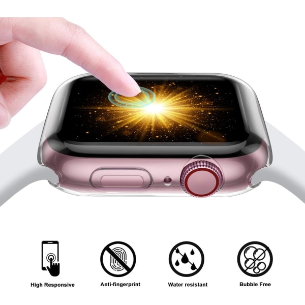 3-pack kompatibla med Apple Watch-fodral 38 mm, mjukt HD-skärmskydd med hög känslighet för iWatch Series 3/2/1 38 mm (3 transparenta) Black/Rose Gold/Clear  42mm