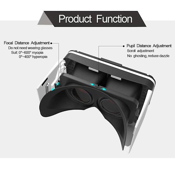 Mini Virtual Reality Glasögon hopfällbara VR-headset för smartphone