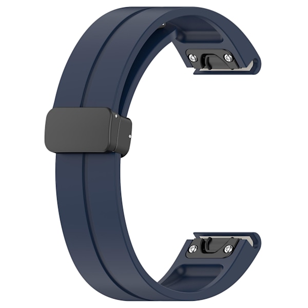 Silikone urrem 26mm folde sort spænde urrem til Garmin Fenix 7x/7x Solar/tactix 7 Pro Midnight Blue