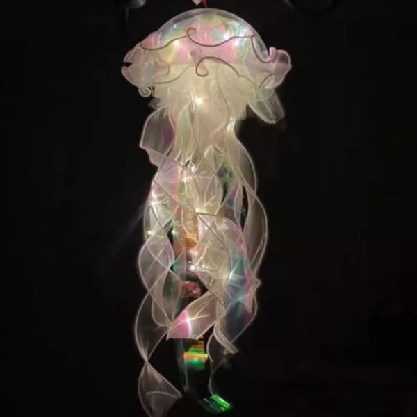 Jellyfish Lille Nattelys Realistisk Soveværelse Lys Lampe DIY til Værelse Dekoration White