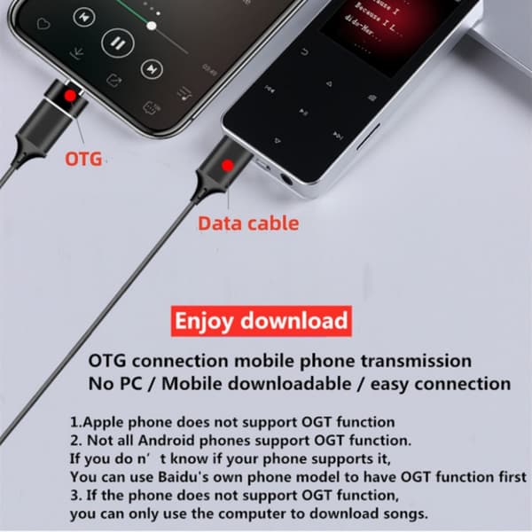 MP4-spiller - 8 GB-kort + kablede hodetelefoner (sølv)