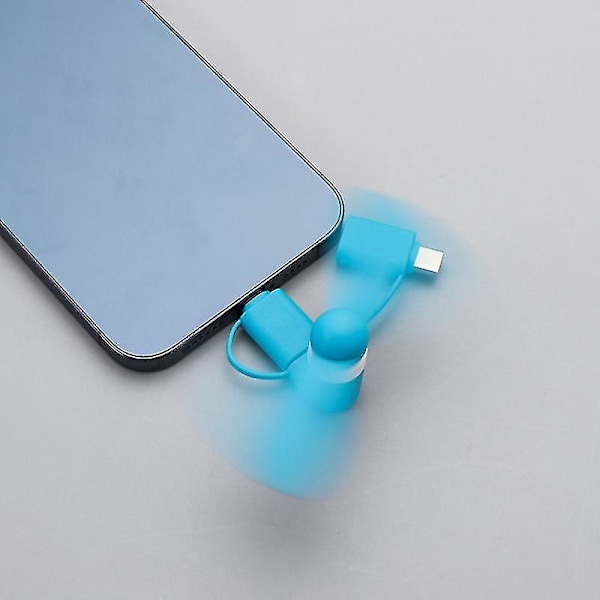 3 i 1 rejse bærbar mobiltelefon mini blæser køler til Android Type-c Micro Usb C til Ipad Iphone 5 6 6s 7 Plus 8 X Xs white