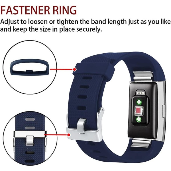 Ersättningsband som är kompatibla för Fitbit Charge 2, Classic & Special Edition justerbara sportarmband Small Navy