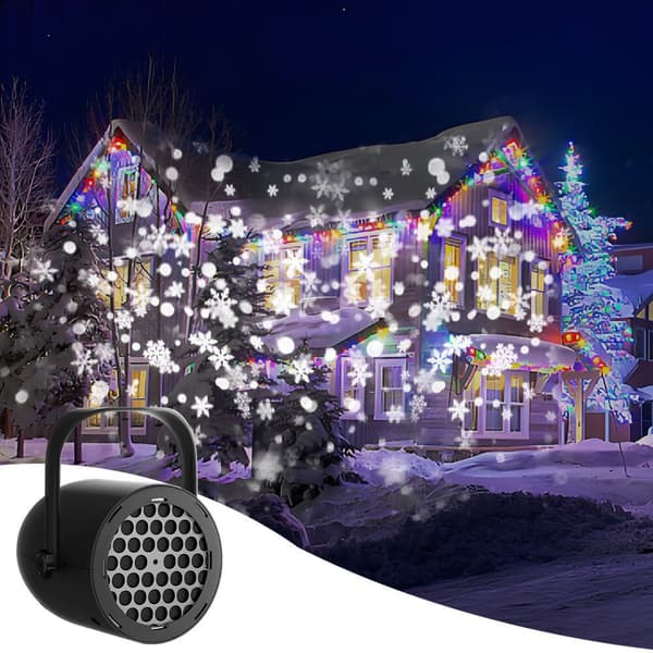 Projektor Juleprojektorlys Udendørs, Snefnug Design (Sort) Black