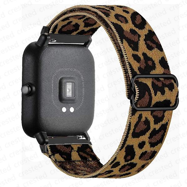 20 mm/22 mm bånd til Amazfit Gts 4//2/2e/3/gts2 Mini/gtr 4/3/pro/gtr2/47 mm/stratos Nylon elastisk urarmbånd Amazfit bipstrop 20mm brown cheetah
