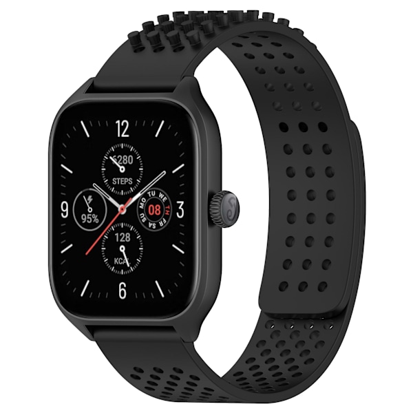 Silikone urrem 20mm Åndbar urrem til Garmin Vivoactive 5/garminactive 5/venu Sq 2 Black