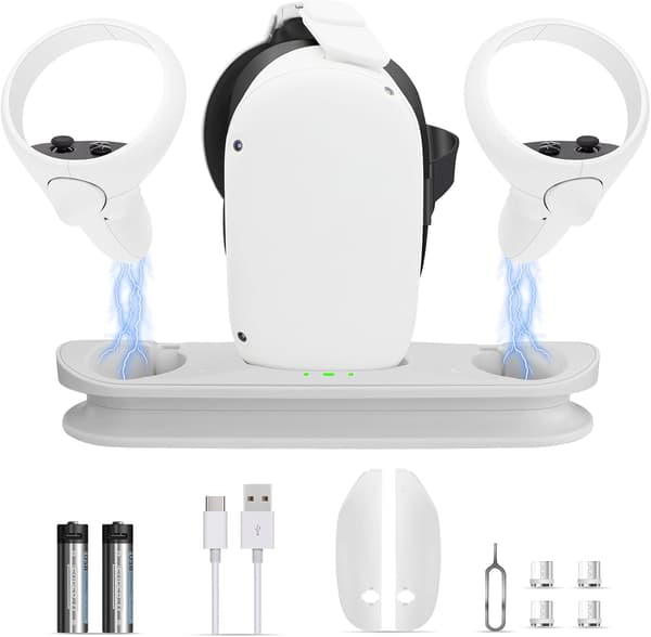 Laddare - Med LED-ljus och docka, för Oculus/Meta Quest 2