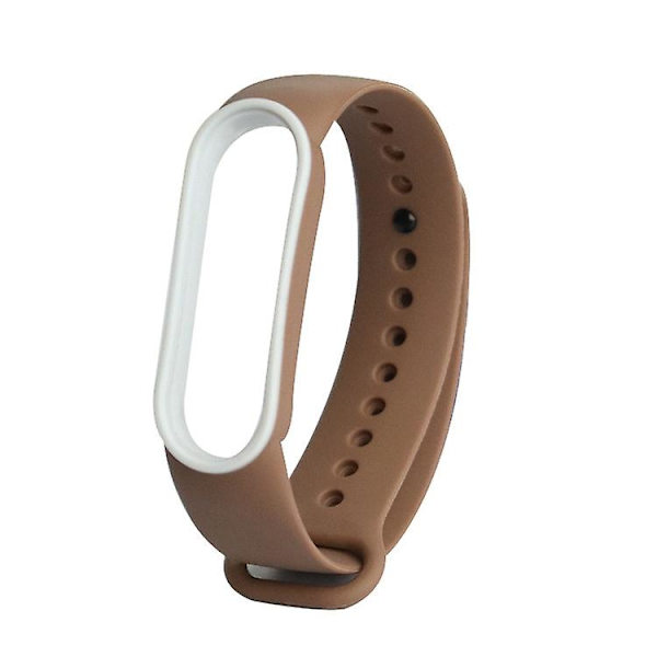 Til Xiaomi Mi Band 5 Tofarvet Tpe-urrem Coffee White
