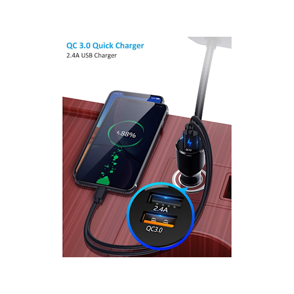 Bluetooth FM-lähetin autoadapteri tukee langatonta handsfree-puhelua ja MP3/äänimusiikin toistoa sovelluksella, 1 värinäyttö
