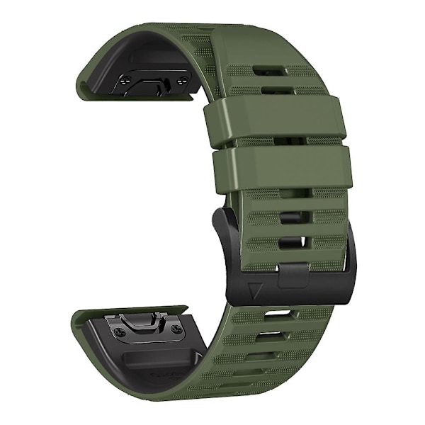 For Garmin Tactix Delta/Enduro Horisontale Striper Silikon Erstatningsklokke Rem Justerbar Håndleddsbånd Army Green  Black