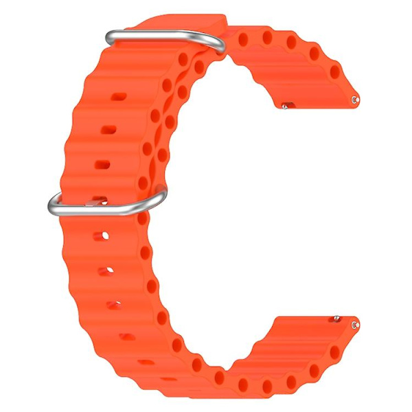 Til Garmin Forerunner 55 20mm Ocean Style Silikone ensfarvet urbånd BWC Orange