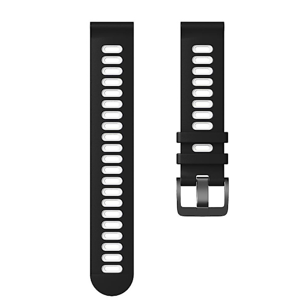 22mm tofarget silikonrem for Samsung Galaxy Watch3 45mm / Garmin Venu 3 Black White