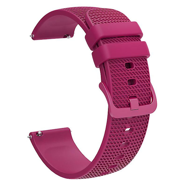 Rutiga mönstrade 22 mm remmar i silikon för Samsung Gear S3 / Huami Amazfit Pace Fuchsia