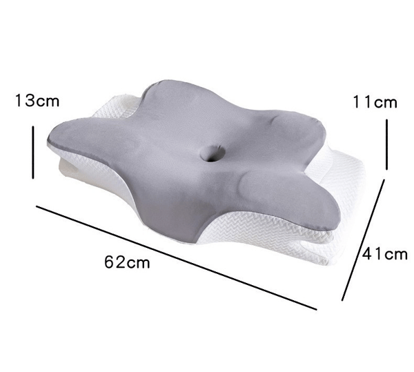 Butterfly Memory Foam Ortopædisk Pude, Nakkehovedstøtte Effektiv mod Søvnforstyrrelser (Grå) Gray