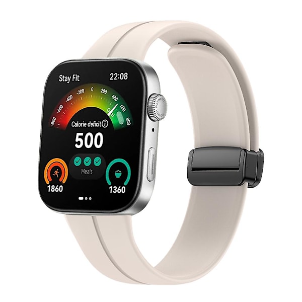 Til Huawei Watch Fit 3 Silikonerem Magnetisk Foldespænde Urrem Starlight