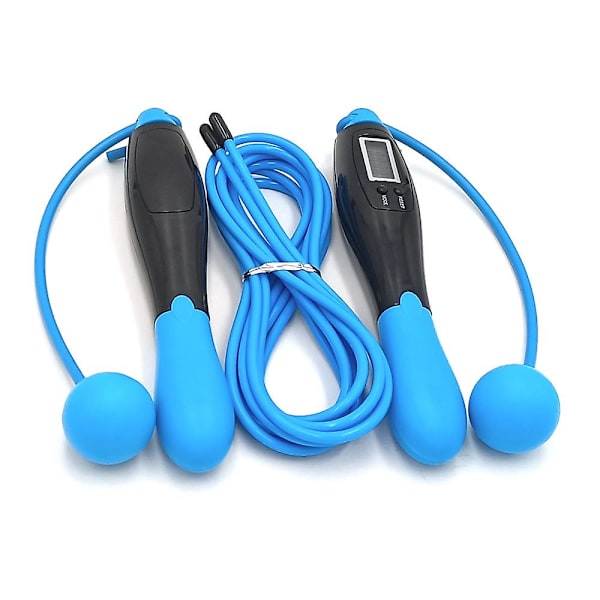 Trådlöst hopprep Smart Elektronisk räkning Hopprep Sladdlös och rep inomhus och utomhus Dubbelanvändning vajerhopprep Set (svart) blue