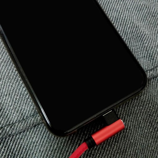 90 asteen musta/sininen/punainen 0,25 m:n kaksoiskulmainen Type C -datakaapeli USB C:llä Blue