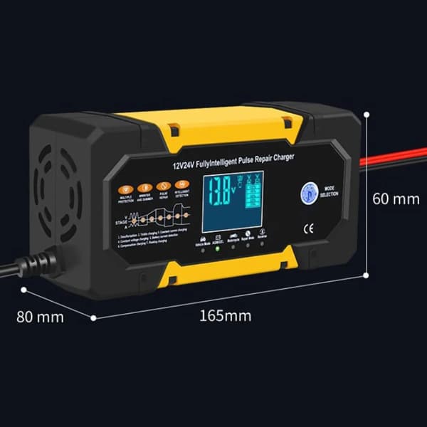Batteriladdare - 12V10A / 24V5A Mångsidig Batteriunderhållare