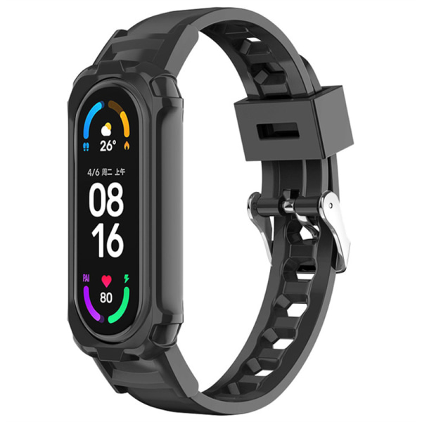 Rem For Xiaomi Band 7 6 3 4 5 NFC Transparent Klokkereim Silikonarmbånd black For Xiaomi 34