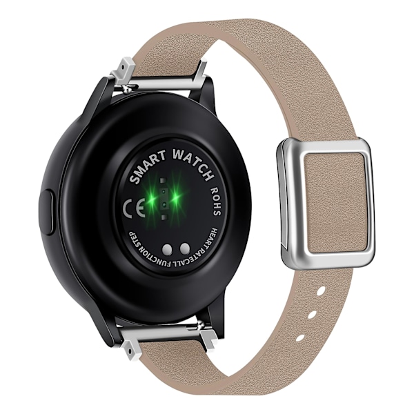 20mm læderrem til Samsung Galaxy Watch6 Classic 47mm 43mm, med magnetisk foldespænde Apricot Silver Buckle