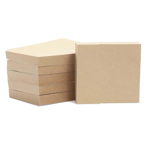 Notesblok - 6-pak - 3 x 3 tommer brun, 50 ark hver - Peel & Stick Notesblokke