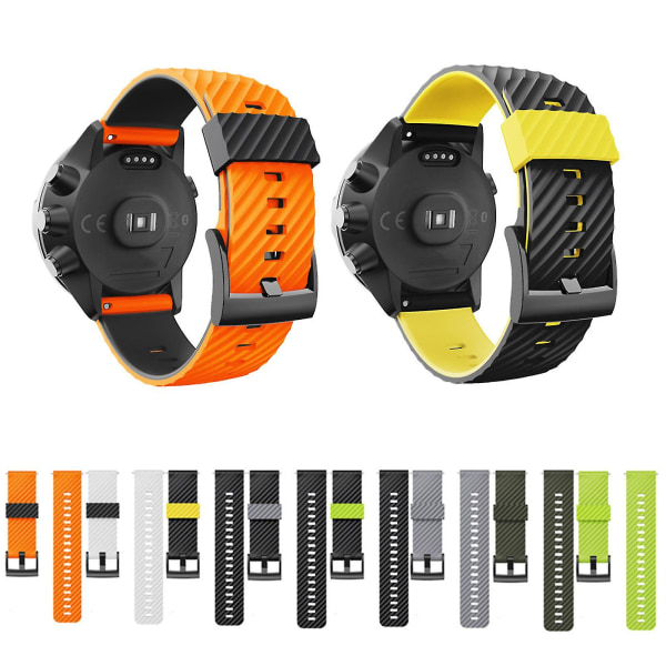 For Suunto- 7/9/baro/d5 Dykking Myk Silikon Smart Watch Armbåndstilbehør Orange black