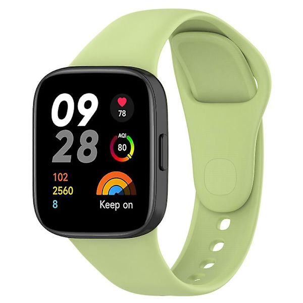 Silikone urrem til Xiaomi Redmi Watch 3/Mi Lite Watch 3 blød rem hurtigudløser urrem Green