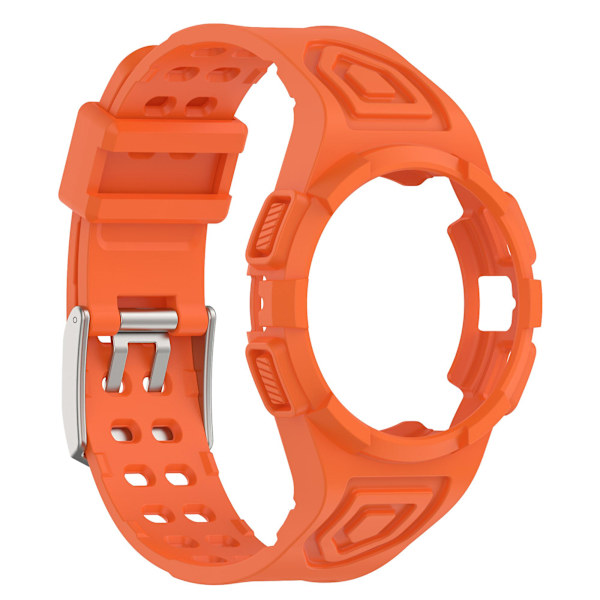 Silikone Watch Band Udskiftningsrem til Samsung Galaxy Watch4 44mm, med Integreret Watch Case Orange
