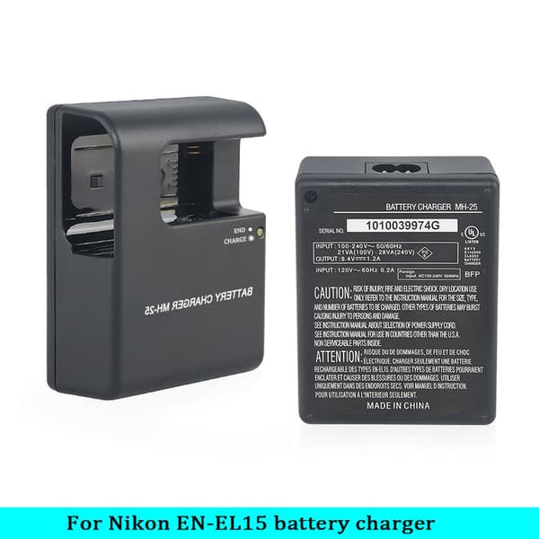 Batterilader for Nikon-kamera MH-25 EL15-lader, D7000 D7100 D800 D800E D610