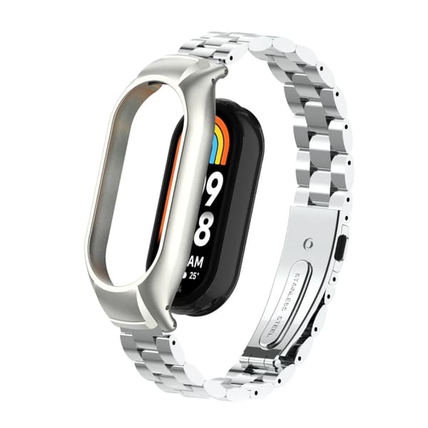 Armbånd til Xiaomi Mi Band 8 Metal armbånd (Sort)