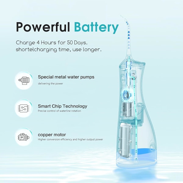 Oral Irrigator - 4 Lägen, 300 ml Vattentank (Svart)