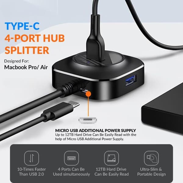 Usb C -moniporttisovitin, 4-in-1-laajennin