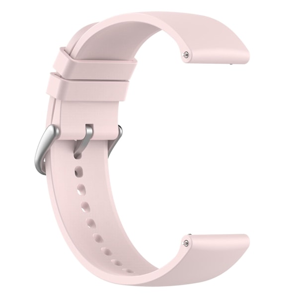 For Samsung Galaxy Watch 5 Pro 45mm/Huami Amazfit Bip 3/3 Pro Silikonklokkebånd 20mm Justerbar Håndleddsrem Justering Light Pink Silver Buckle