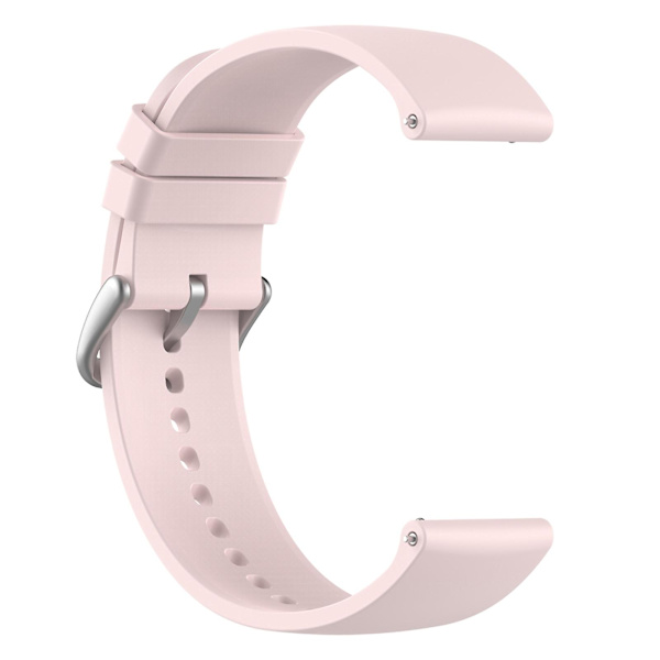 Samsung Galaxy Watch 5 Pro 45mm/Huami Amazfit Bip 3/3 Pro -silikoniranneke 20mm säädettävä rannehihna Light Pink Silver Buckle