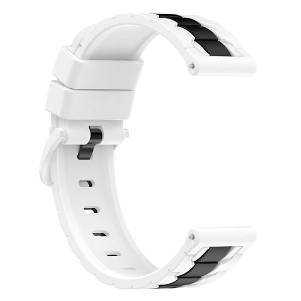 For Polar Ignite/Ignite 2/Unite 20mm Kædeformet Design Silikone Rem Dobbelt Farve Udskiftning Urrem White Black