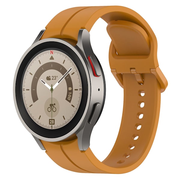 Til Samsung Galaxy Watch6 / Watch6 Classic / Watch 5 / 5 Pro / Watch3 41mm Silikone Groove Watchband 20mm Watch Strap Yellow