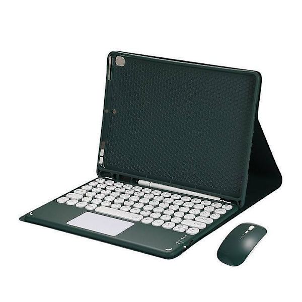 Bluetooth tangentbord med cover för case för Ipad Air 4 10,9" Dark Green
