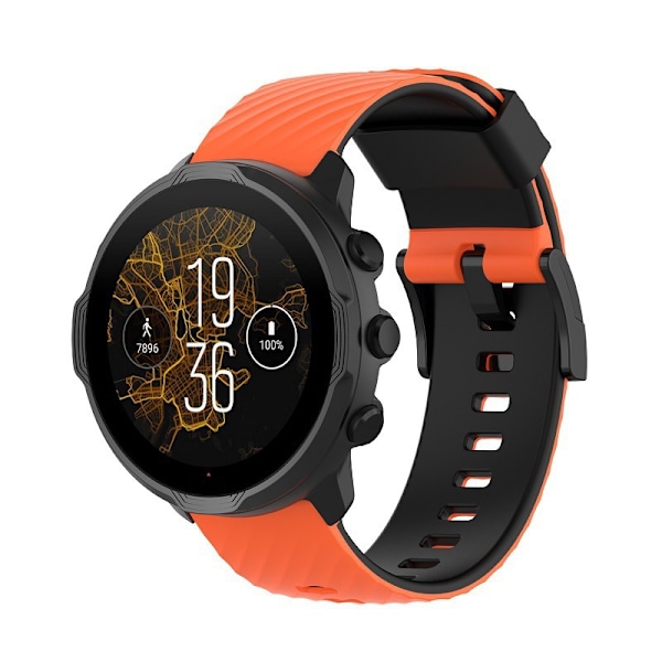 Egnet til Suunto 7 silikone rem suunto 9/9 Baro spartan sport udskiftningsarmbånd Orange Black