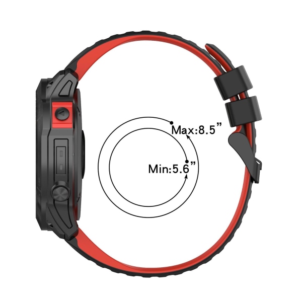 26 mm klokkerem for Garmin Fenix ​​3 Red Black