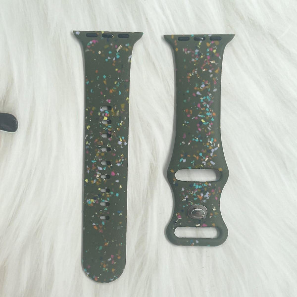Klockarmband för Apple Watch Series 9 8 7 41mm/SE (2023) SE (2022) 6 5 4 SE 40mm/3 2 1 38mm, 8-spänne Green C Apple Watch Series 9 4