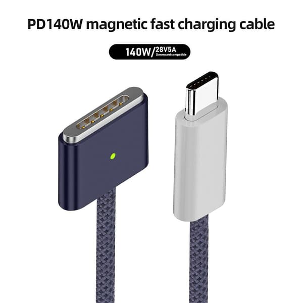 Egnet for MacBookPro ladekabel 140W hurtiglading Type-C til Magsafe3 kabel midnattsblå