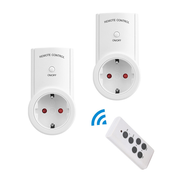 Smart Timeruttag, Trådlös Fjärrkontroll 433Mhz Programmerbar, 220V EU (2 st)