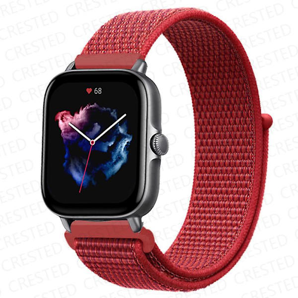 20 mm 22 mm watch för Amazfit Gts/2/2e/4/3/mini Gtr 4/2/3/ pro 47 mm Stratos 3 nylon Pulseira Correa Amazfit bipsband 22mm China Red 28
