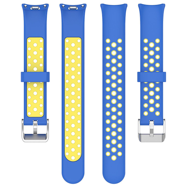 Dubbelfärgad justerbar handledsrem i silikon för Xiaomi Smart Band 8 Blue Yellow