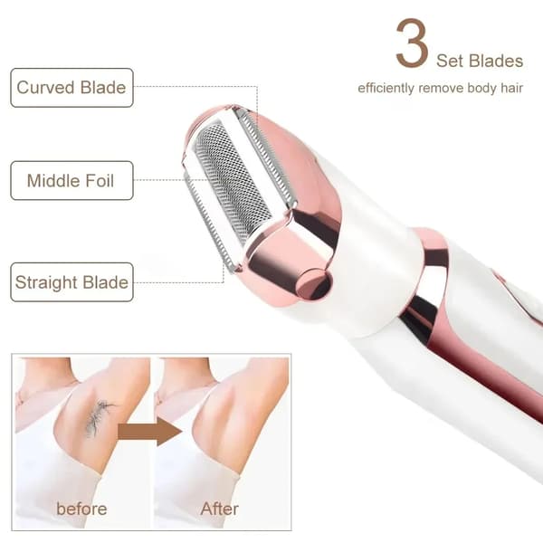 Hårtrimmer, 4-i-1 elektrisk epilator, bikinidepilator
