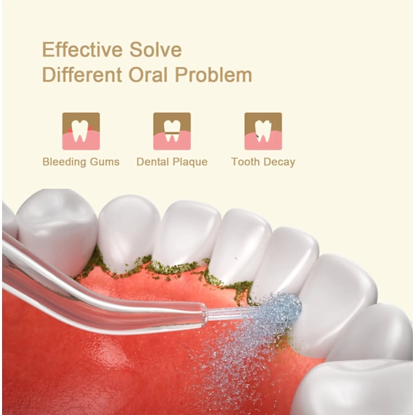 Oral Irrigator - 200 ml vattentank med 4 munstycken, för ortodonti, gul