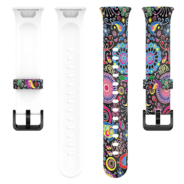 Til Xiaomi Mi Band 7 Pro Sport Band Blødt Silikone Mønster Tryk Udskiftning Rem, Standard Størrelse Peacock